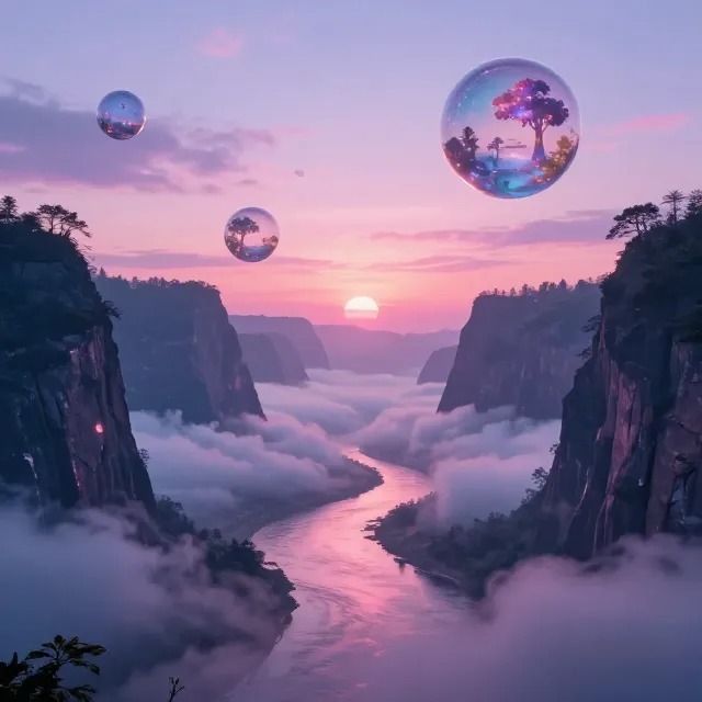 Surreal Sunrise Cloudscape generated