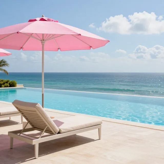 Pink Umbrella Poolside Retreat generated